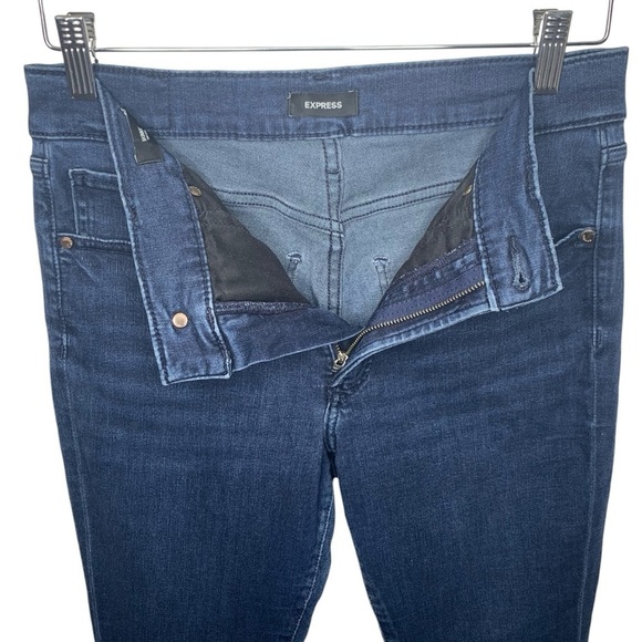 Express Women’s Mid Rise Skinny Stretch Dark Wash Denim Casual Size 8 Regular - Picture 5 of 10